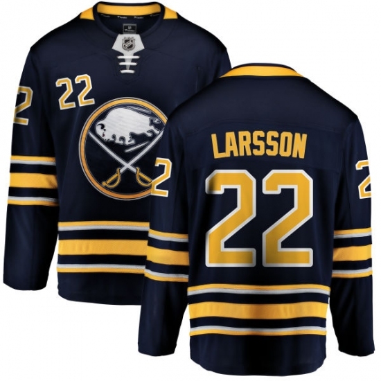 Men's Buffalo Sabres #22 Johan Larsson Fanatics Branded Navy Blue Home Breakaway NHL Jersey Men's Buffalo Sabres #22 Johan Larsson Fanatics Branded Navy Blue Home Breakaway NHL Jersey