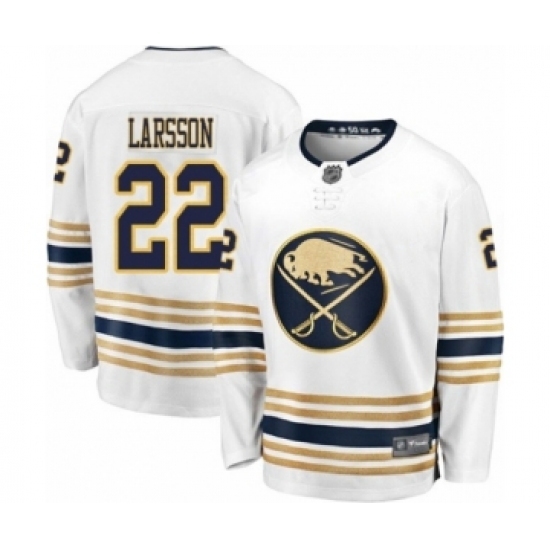 Men's Buffalo Sabres #22 Johan Larsson Fanatics Branded White 50th Season Breakaway Hockey Jersey Men's Buffalo Sabres #22 Johan Larsson Fanatics Branded White 50th Season Breakaway Hockey Jersey