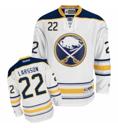 Men's Reebok Buffalo Sabres #22 Johan Larsson Authentic White Away NHL Jersey