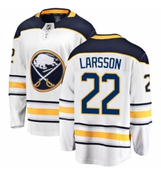 Youth Buffalo Sabres #22 Johan Larsson Fanatics Branded White Away Breakaway NHL Jersey
