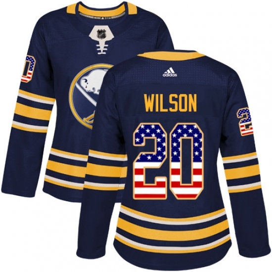 Women's Adidas Buffalo Sabres #20 Scott Wilson Authentic Navy Blue USA Flag Fashion NHL Jersey Women's Adidas Buffalo Sabres #20 Scott Wilson Authentic Navy Blue USA Flag Fashion NHL Jersey