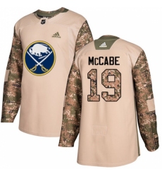 Men's Adidas Buffalo Sabres #19 Jake McCabe Authentic Camo Veterans Day Practice NHL Jersey