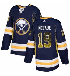Men's Adidas Buffalo Sabres #19 Jake McCabe Authentic Navy Blue Drift Fashion NHL Jersey