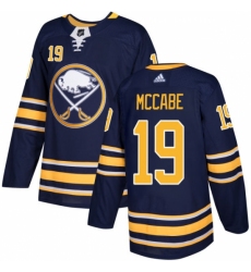 Men's Adidas Buffalo Sabres #19 Jake McCabe Authentic Navy Blue Home NHL Jersey