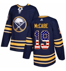 Men's Adidas Buffalo Sabres #19 Jake McCabe Authentic Navy Blue USA Flag Fashion NHL Jersey