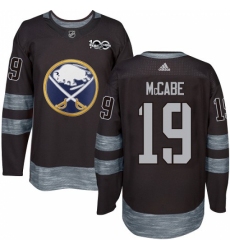 Men's Adidas Buffalo Sabres #19 Jake McCabe Premier Black 1917-2017 100th Anniversary NHL Jersey