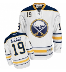 Men's Reebok Buffalo Sabres #19 Jake McCabe Authentic White Away NHL Jersey