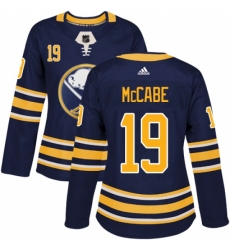 Women's Adidas Buffalo Sabres #19 Jake McCabe Premier Navy Blue Home NHL Jersey