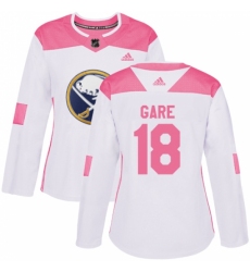 Women's Adidas Buffalo Sabres #18 Danny Gare Authentic White/Pink Fashion NHL Jersey
