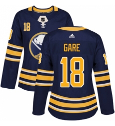 Women's Adidas Buffalo Sabres #18 Danny Gare Premier Navy Blue Home NHL Jersey