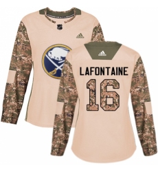 Women's Adidas Buffalo Sabres #16 Pat Lafontaine Authentic Camo Veterans Day Practice NHL Jersey