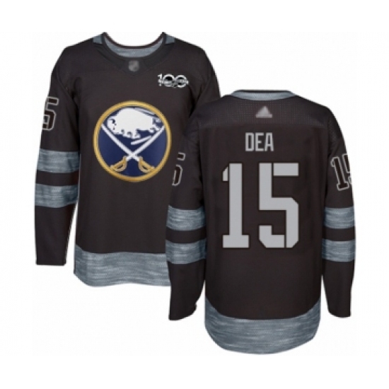 Men's Buffalo Sabres #15 Jean-Sebastien Dea Authentic Black 1917-2017 100th Anniversary Hockey Jersey Men's Buffalo Sabres #15 Jean-Sebastien Dea Authentic Black 1917-2017 100th Anniversary Hockey Jersey