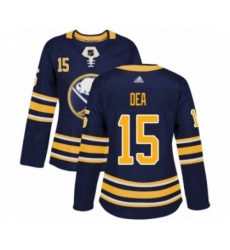 Women's Buffalo Sabres #15 Jean-Sebastien Dea Authentic Navy Blue Home Hockey Jersey