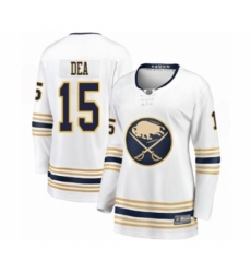 Women's Buffalo Sabres #15 Jean-Sebastien Dea Fanatics Branded White 50th Season Breakaway Hockey Jersey