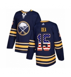 Youth Buffalo Sabres #15 Jean-Sebastien Dea Authentic Navy Blue USA Flag Fashion Hockey Jersey