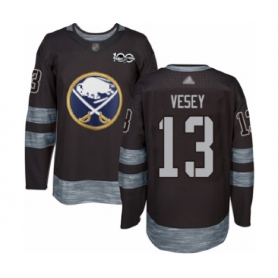 Men's Buffalo Sabres #13 Jimmy Vesey Authentic Black 1917-2017 100th Anniversary Hockey Jersey Men's Buffalo Sabres #13 Jimmy Vesey Authentic Black 1917-2017 100th Anniversary Hockey Jersey