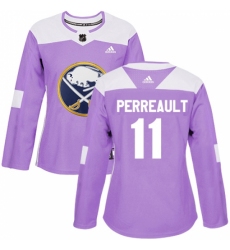 Women's Adidas Buffalo Sabres #11 Gilbert Perreault Authentic Purple Fights Cancer Practice NHL Jersey