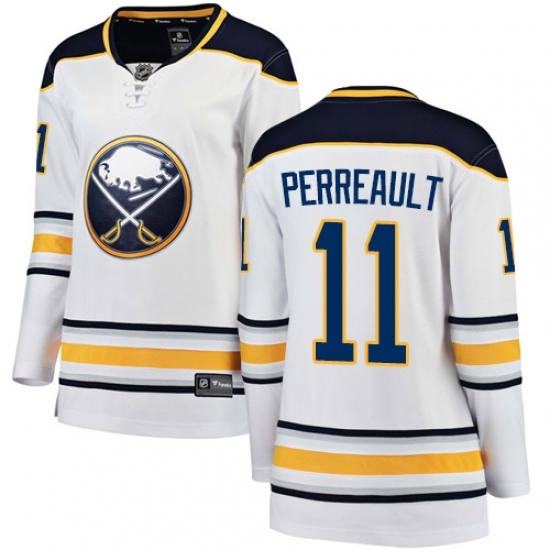 Women's Buffalo Sabres #11 Gilbert Perreault Fanatics Branded White Away Breakaway NHL Jersey Women's Buffalo Sabres #11 Gilbert Perreault Fanatics Branded White Away Breakaway NHL Jersey
