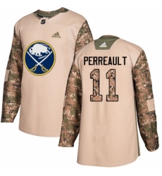 Youth Adidas Buffalo Sabres #11 Gilbert Perreault Authentic Camo Veterans Day Practice NHL Jersey
