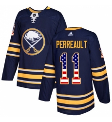 Youth Adidas Buffalo Sabres #11 Gilbert Perreault Authentic Navy Blue USA Flag Fashion NHL Jersey