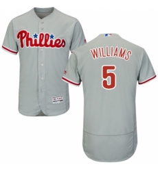 Men's Majestic Philadelphia Phillies #5 Nick Williams Grey Flexbase Authentic Collection MLB Jersey