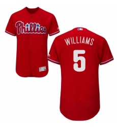 Men's Majestic Philadelphia Phillies #5 Nick Williams Red Flexbase Authentic Collection MLB Jersey