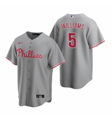 Men's Nike Philadelphia Phillies #5 Nick Williams Gray Road Stitched Baseball Jersey