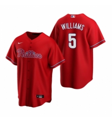 Men's Nike Philadelphia Phillies #5 Nick Williams Red Alternate Stitched Baseball Jersey