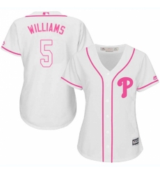 Women's Majestic Philadelphia Phillies #5 Nick Williams Replica White Fashion Cool Base MLB Jersey