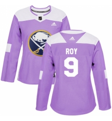 Women's Adidas Buffalo Sabres #9 Derek Roy Authentic Purple Fights Cancer Practice NHL Jersey