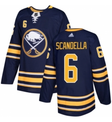Men's Adidas Buffalo Sabres #6 Marco Scandella Authentic Navy Blue Home NHL Jersey
