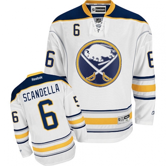 Men's Reebok Buffalo Sabres #6 Marco Scandella Authentic White Away NHL Jersey Men's Reebok Buffalo Sabres #6 Marco Scandella Authentic White Away NHL Jersey