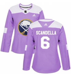 Women's Adidas Buffalo Sabres #6 Marco Scandella Authentic Purple Fights Cancer Practice NHL Jersey