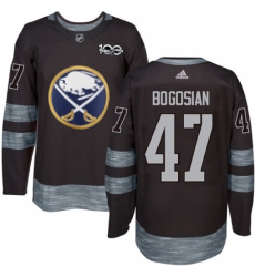 Men's Adidas Buffalo Sabres #47 Zach Bogosian Authentic Black 1917-2017 100th Anniversary NHL Jersey