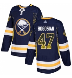 Men's Adidas Buffalo Sabres #47 Zach Bogosian Authentic Navy Blue Drift Fashion NHL Jersey