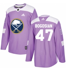 Men's Adidas Buffalo Sabres #47 Zach Bogosian Authentic Purple Fights Cancer Practice NHL Jersey