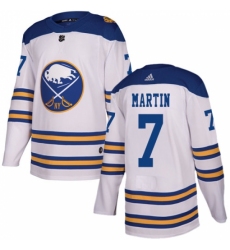 Men's Adidas Buffalo Sabres #7 Rick Martin Authentic White 2018 Winter Classic NHL Jersey