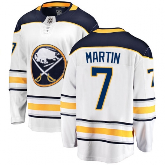 Men's Buffalo Sabres #7 Rick Martin Fanatics Branded White Away Breakaway NHL Jersey Men's Buffalo Sabres #7 Rick Martin Fanatics Branded White Away Breakaway NHL Jersey