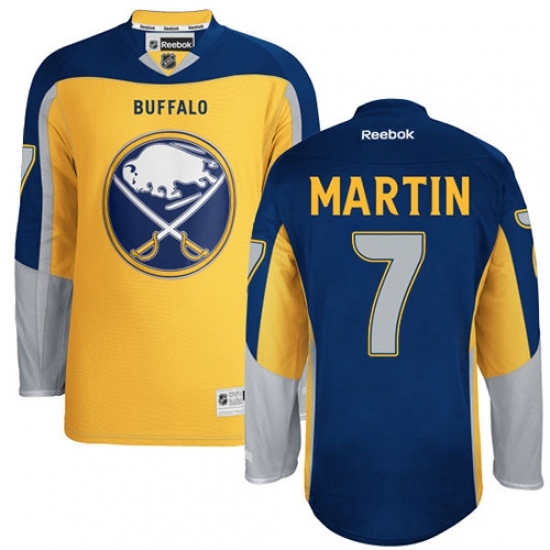Men's Reebok Buffalo Sabres #7 Rick Martin Authentic Gold New Third NHL Jersey Men's Reebok Buffalo Sabres #7 Rick Martin Authentic Gold New Third NHL Jersey