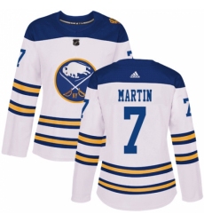 Women's Adidas Buffalo Sabres #7 Rick Martin Authentic White 2018 Winter Classic NHL Jersey