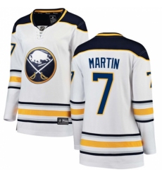 Women's Buffalo Sabres #7 Rick Martin Fanatics Branded White Away Breakaway NHL Jersey