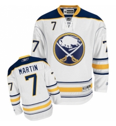 Women's Reebok Buffalo Sabres #7 Rick Martin Authentic White Away NHL Jersey