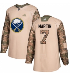 Youth Adidas Buffalo Sabres #7 Rick Martin Authentic Camo Veterans Day Practice NHL Jersey
