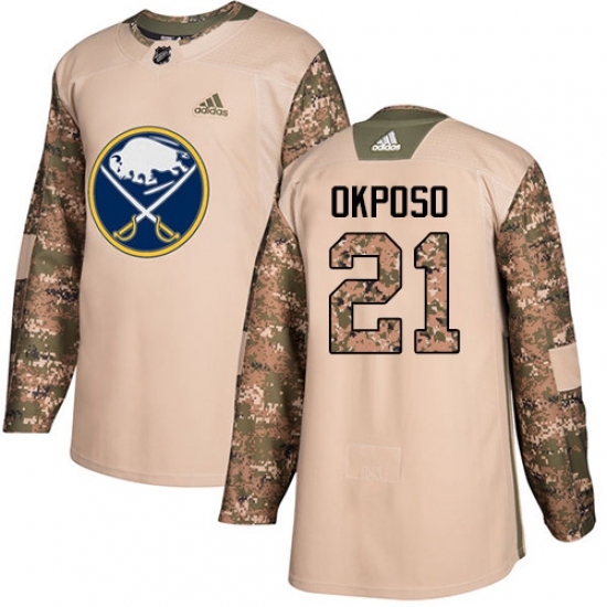 Men's Adidas Buffalo Sabres #21 Kyle Okposo Authentic Camo Veterans Day Practice NHL Jersey Men's Adidas Buffalo Sabres #21 Kyle Okposo Authentic Camo Veterans Day Practice NHL Jersey