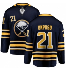 Men's Buffalo Sabres #21 Kyle Okposo Fanatics Branded Navy Blue Home Breakaway NHL Jersey Men's Buffalo Sabres #21 Kyle Okposo Fanatics Branded Navy Blue Home Breakaway NHL Jersey