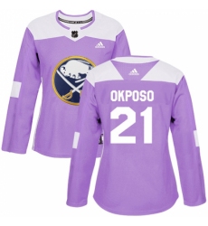 Women's Adidas Buffalo Sabres #21 Kyle Okposo Authentic Purple Fights Cancer Practice NHL Jersey Women's Adidas Buffalo Sabres #21 Kyle Okposo Authentic Purple Fights Cancer Practice NHL Jersey
