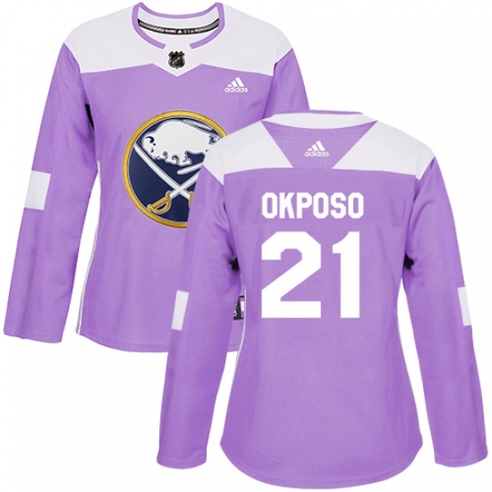 Women's Adidas Buffalo Sabres #21 Kyle Okposo Authentic Purple Fights Cancer Practice NHL Jersey Women's Adidas Buffalo Sabres #21 Kyle Okposo Authentic Purple Fights Cancer Practice NHL Jersey