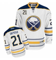 Women's Reebok Buffalo Sabres #21 Kyle Okposo Authentic White Away NHL Jersey