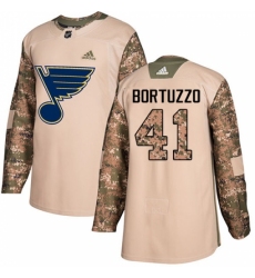 Men's Adidas St. Louis Blues #41 Robert Bortuzzo Authentic Camo Veterans Day Practice NHL Jersey