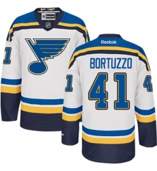 Men's Reebok St. Louis Blues #41 Robert Bortuzzo Authentic White Away NHL Jersey